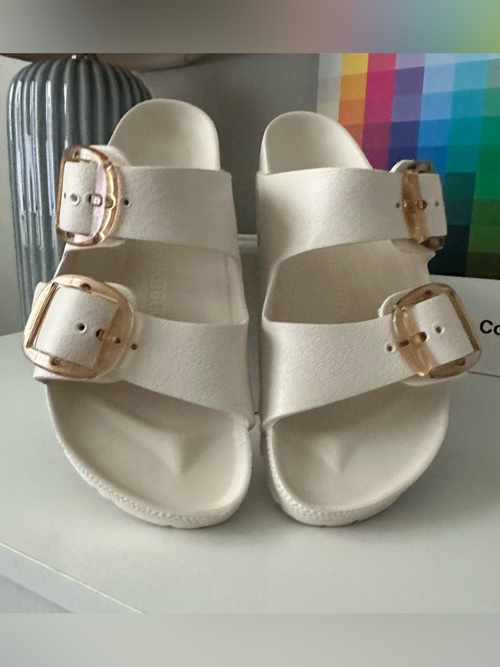 Birkenstock Arizona EVA sandals - popular eggshell color! Size 37 EU, US 6